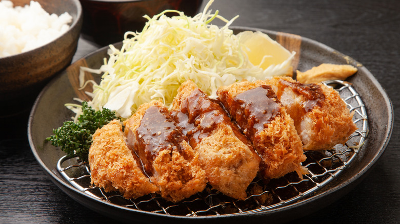 Japanese tonkatsu with sauce