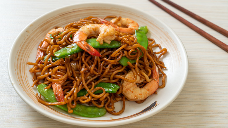 plate of Japanese yakisoba