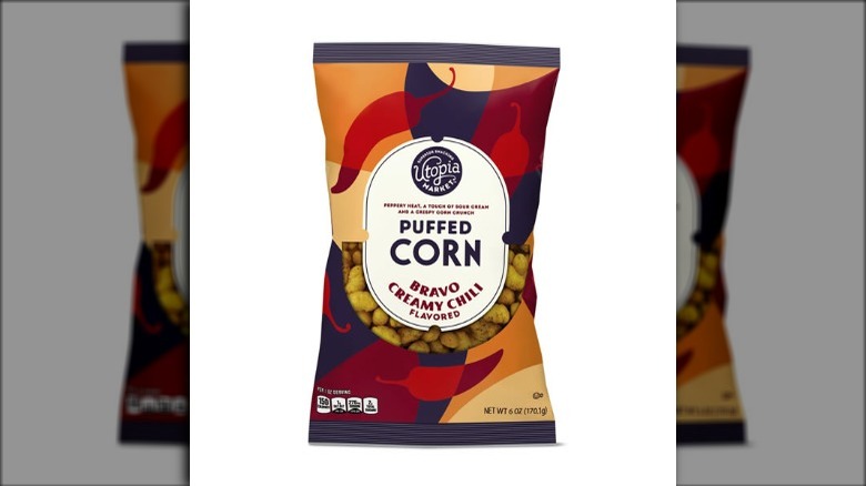 A packet of puffed corn