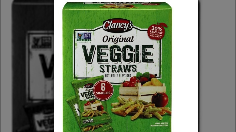 Box of air puffed veggie straws