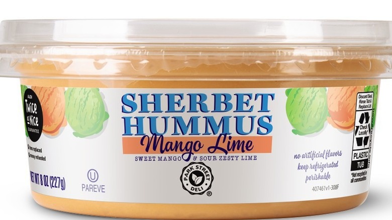 Tub of fruity hummus