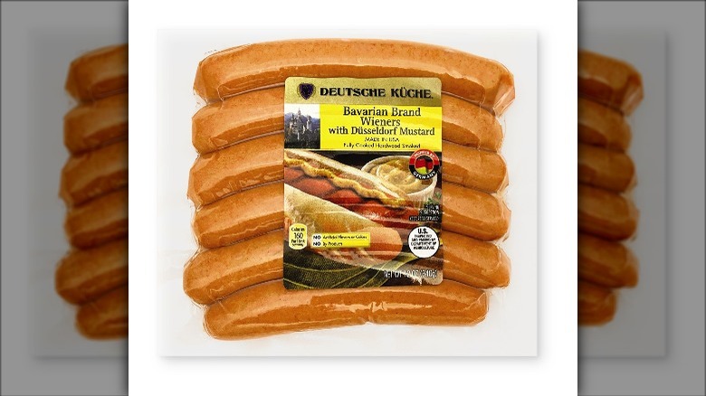 Mustard wieners in package