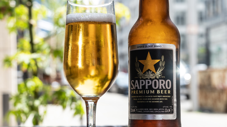 Sapporo Premium bottle and glass