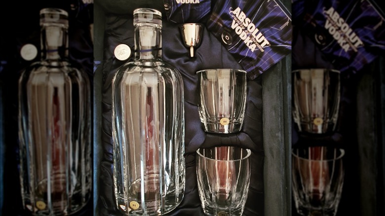 Absolut Crystal Pinstripe vodka bottle