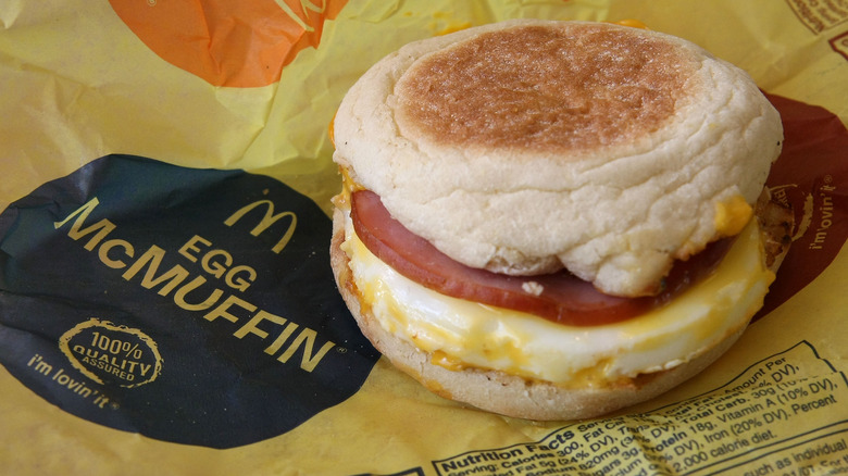 Egg McMuffin on wrapper