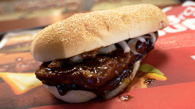 Fresh McRib on tray