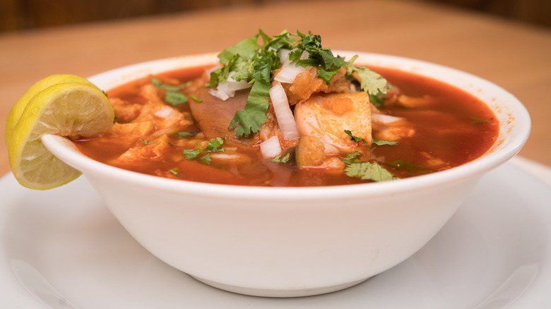 menudo soup in bowl