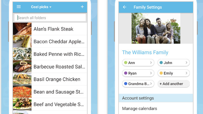 Cozi Family Organizer meal-planning app