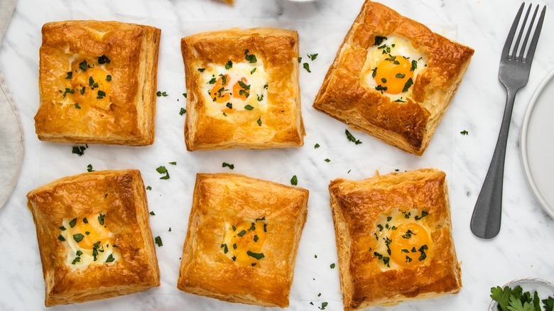 egg and cheese pastry squares