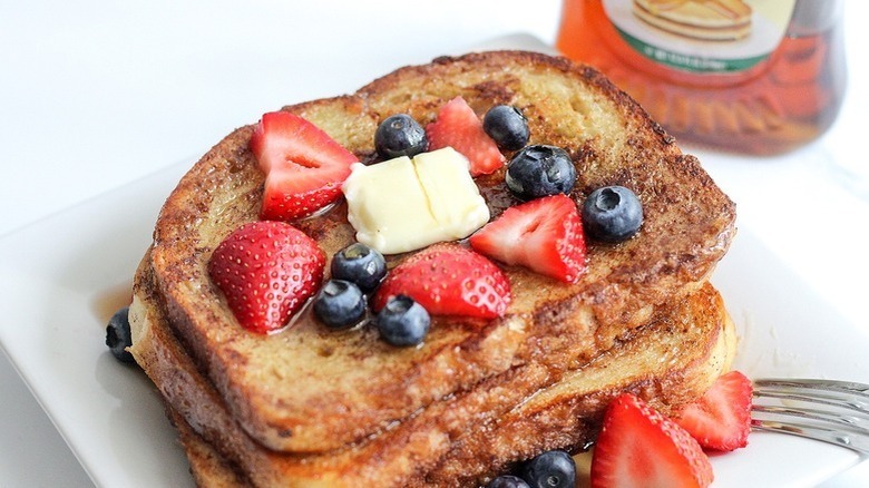 french toast with berries and butter