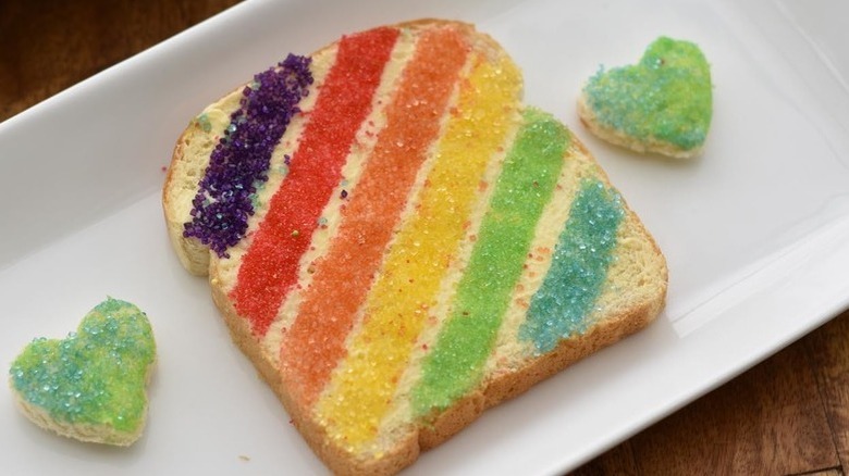 bread with colored sugar stripes