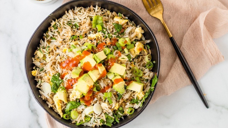 fried rice with avocado