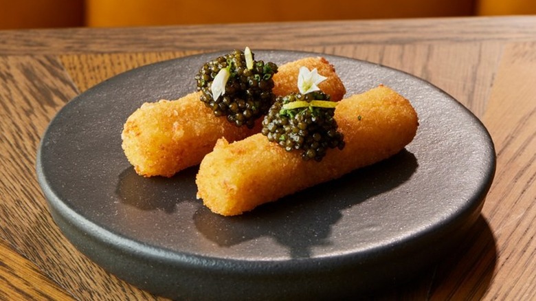 Carne Mare mozzarella sticks with caviar