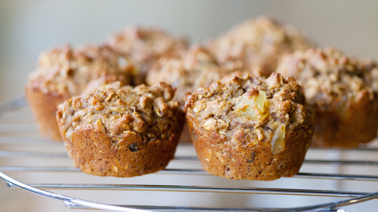 morning glory muffins on cooling rack