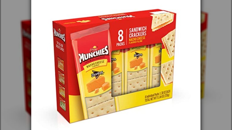 A pack of Munchies Nacho Cheese Sandwich Crackers