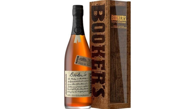 Booker's bottle sitting by box