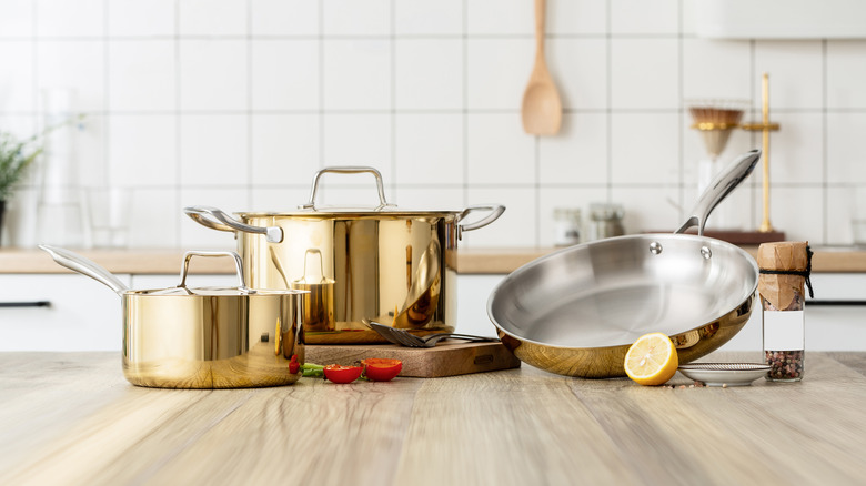 non-stick cookware on counter