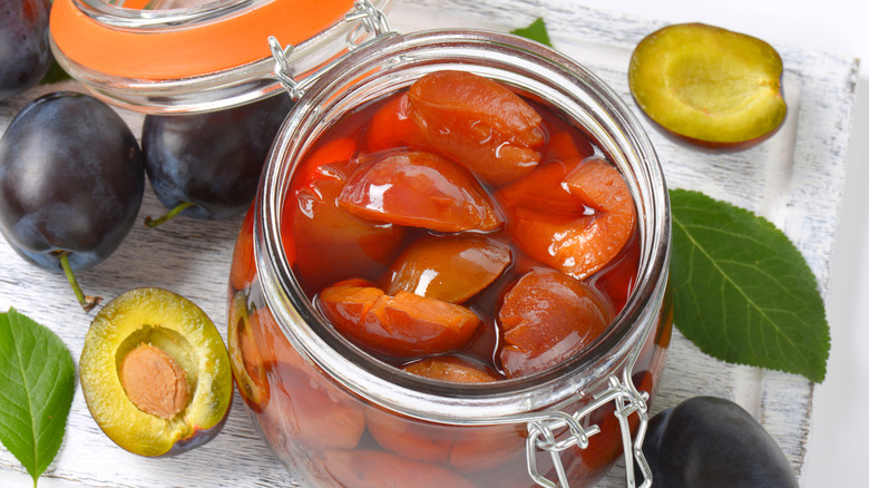 jar of pickled plums