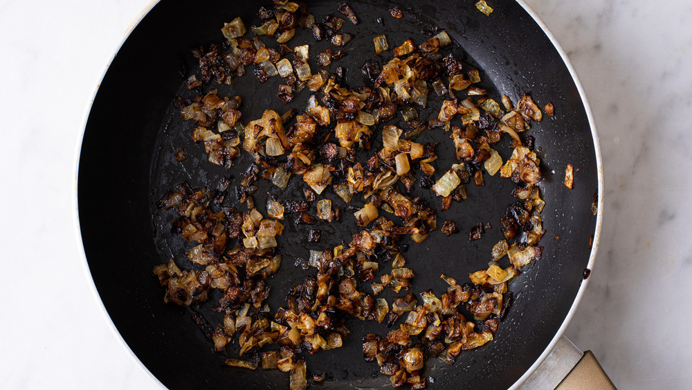 cooking onions for pierogies