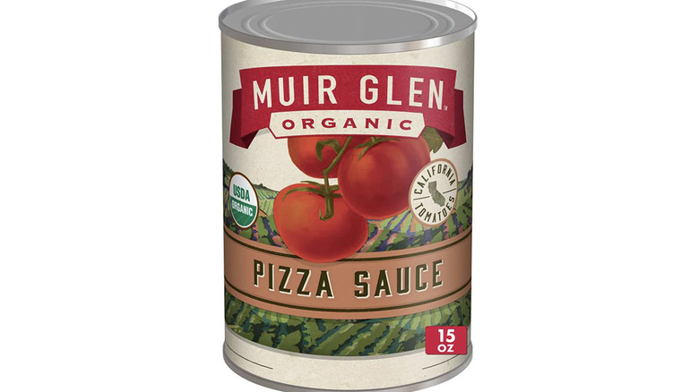 can of Muir Glen organic pizza sauce