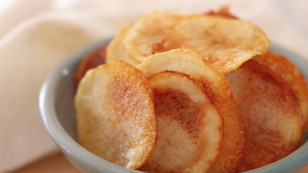 homemade potato chips in bowl