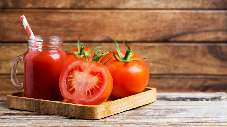 fresh homemade tomato juice