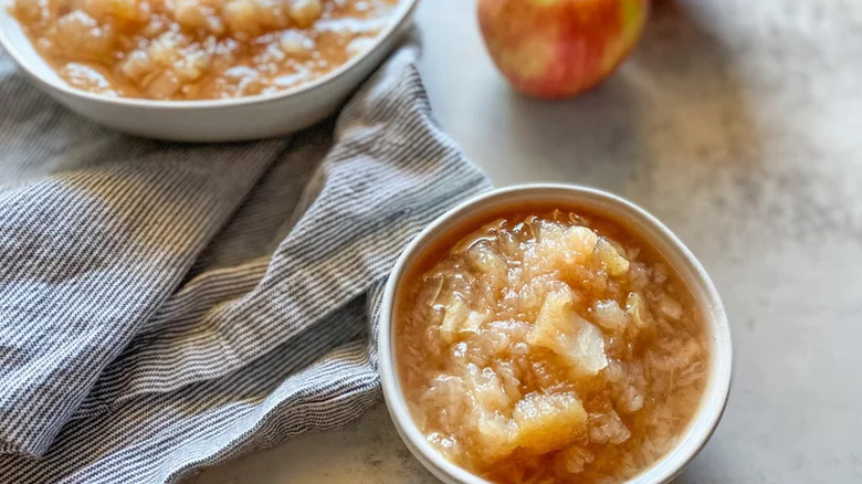 Bowl of homemade applesauce