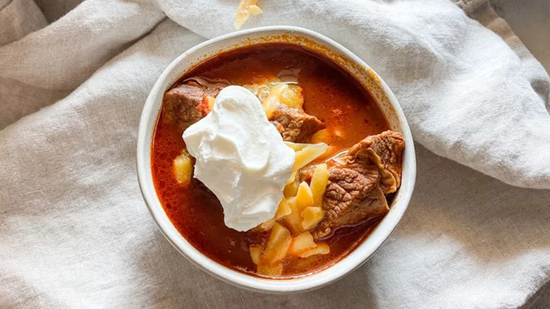 Bowl of steak chili