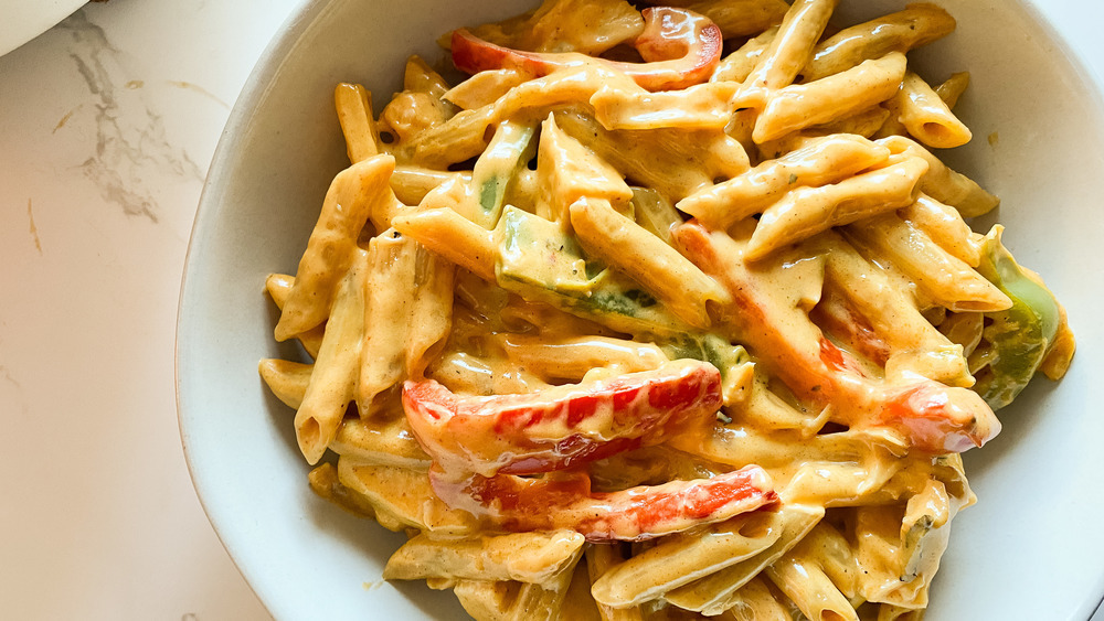 plate of pasta with veggies