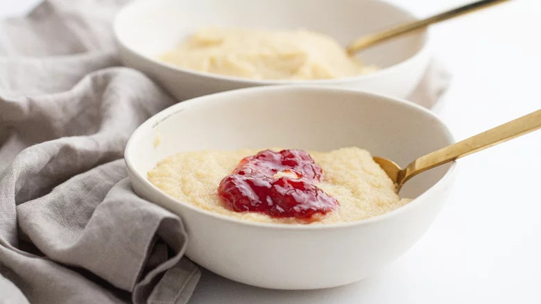 semolina pudding in bowl