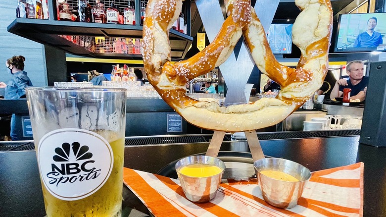 NBC Sports Grill & Brew universal studios hollywood theme park bar beer pretzel