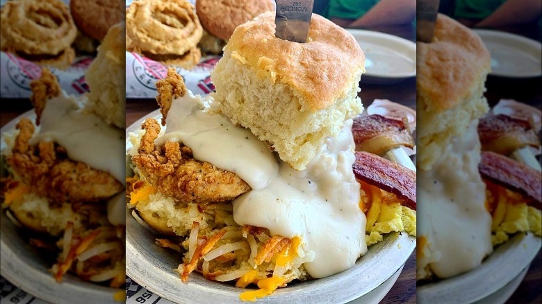 Norma's loaded biscuits and gravy