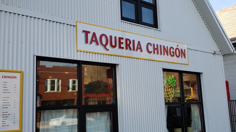 Front sign of Taqueria Chingon