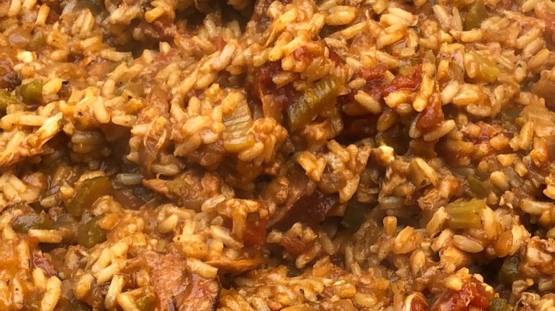 Rabbit and sausage jambalaya at Coop's Place, New Orleans