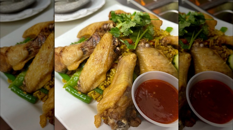 Turmeric wings and Thai fried rice at Jitlada, Los Angeles, California