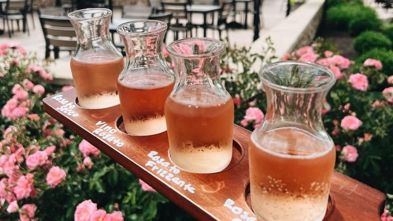 Flight of rosé wines