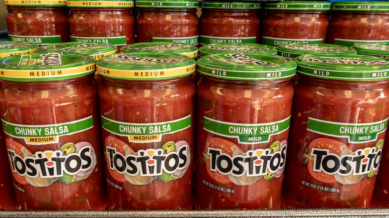 Jars of Tostitos chunky salsa