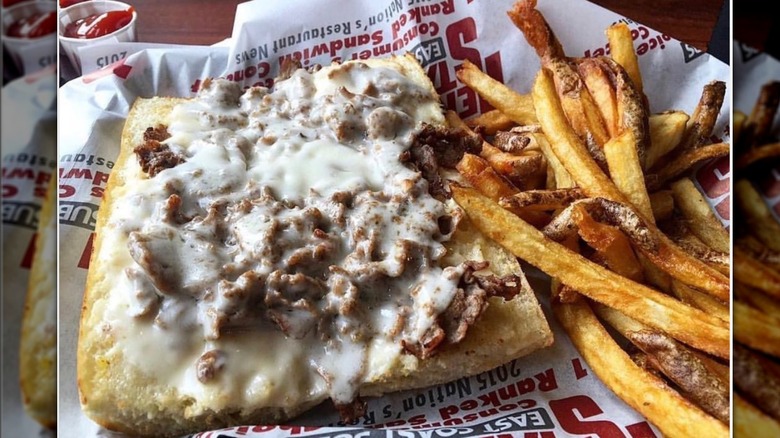 Penn Station Philadelphia Cheesesteak with fries