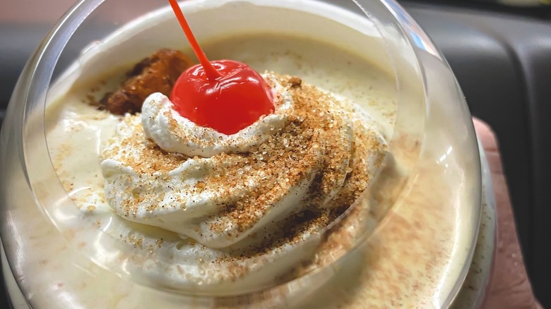 Close up of the top of a Churro Milkshake