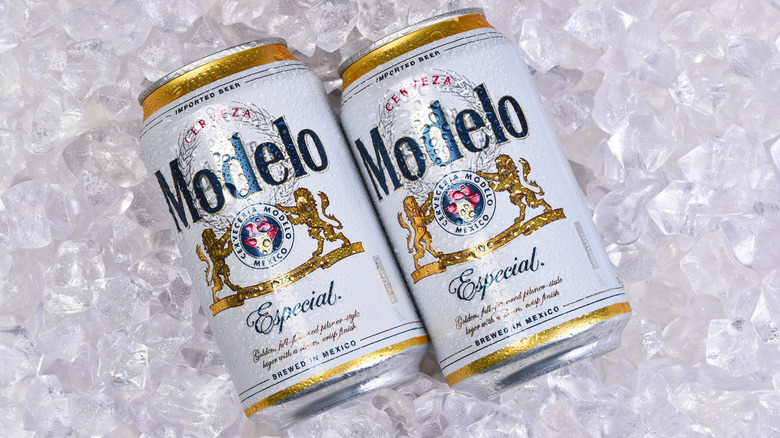 two cans of Modelo beer