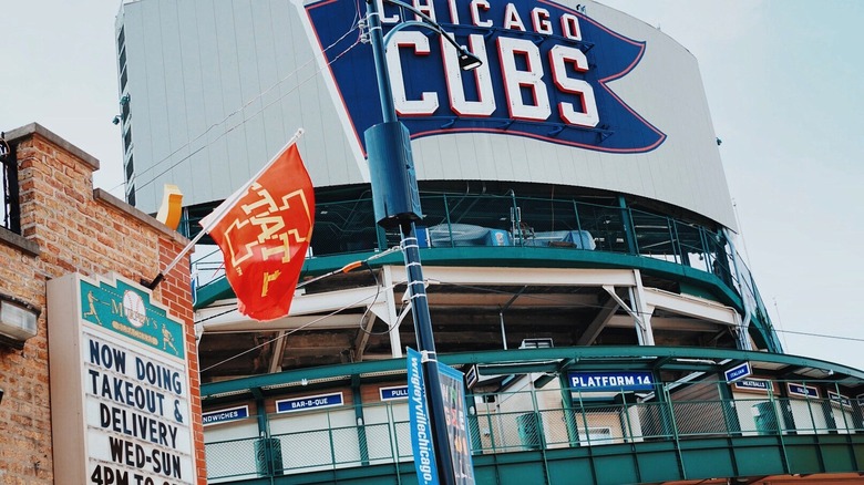 Exterior of Murphy's Bleachers next to Chicago Cubs stadium