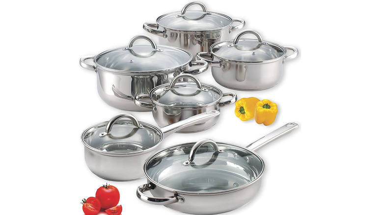 Cook N Home cookware 12-piece stainless steel cookware set