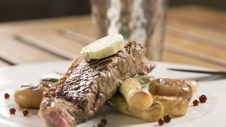 Black truffle butter on steak