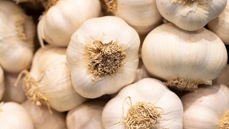 Multiple garlic cloves in a pile