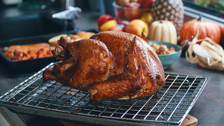 turkey baking in the oven