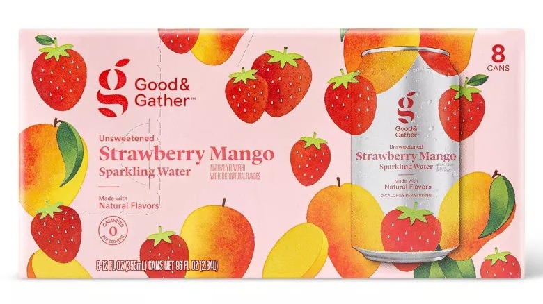 Good and Gather bottle of Strawberry Mango Sparkling Water