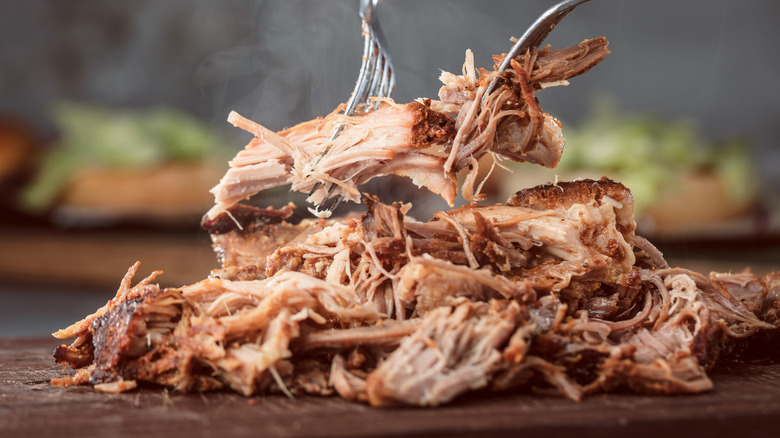 Freshly made pulled pork