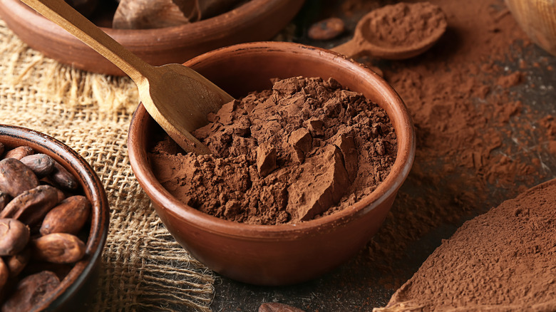 Cocoa powder in a bowl