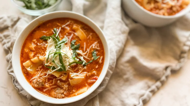 soup with lasagna noodles 