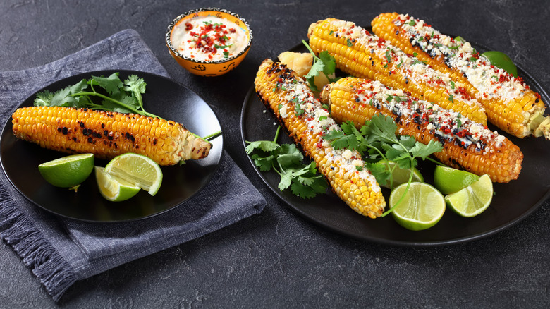 mexican street corn with fresh limes